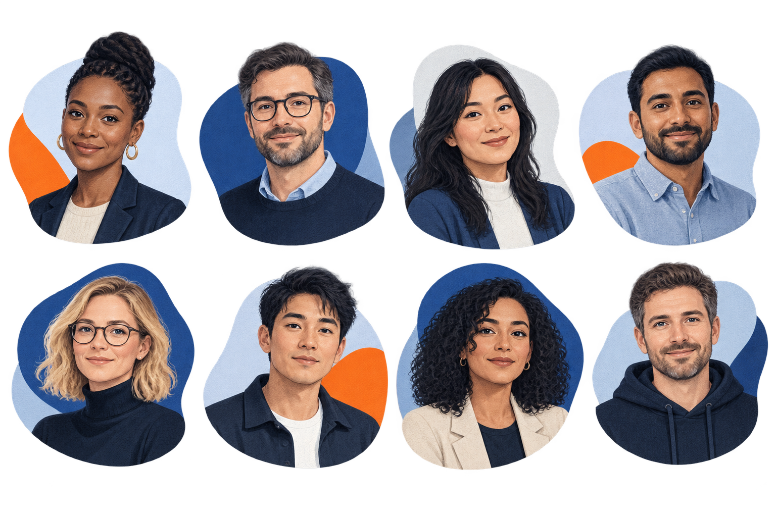 An illustrated group representing Enhancesoft’s global team